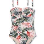 Kona Sol ™ Pique Bandeau High Coverage One Piece Swimsuit Tropical Size Small Photo 3