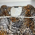 Generation Love Tan Black White Leopard Print Cowl Neck Blouse Size Medium Photo 7