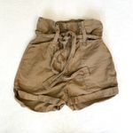 ALC Frank ALC Davidson Tan High Rise Belted Paperbag Shorts Photo 3