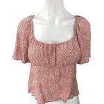 Urban Romantics Pink Floral Flutter Sleeve Cutout Peplum Crop Blouse Top Size S Photo 0