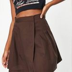 ASOS Y2K Mini Pleated Tennis Mini Skirt Brown Small Schoolgirl Wrap High Rise Photo 1