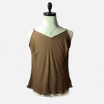 Notations Brown Cami Top V Neck Sleeveless Lined Tank‎ Top Photo 2