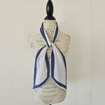 Vera Neumann Vintage Blue and White Polka Dot Pointed Skinny Scarf Photo 12