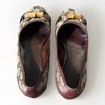 Gucci  GG Canvas Bamboo Horsebit Flats Monogram Beige Brown 7.5 Photo 5