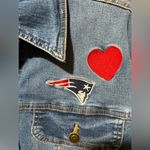 NFL  Apparel XS New England Patriots Juniors Denim Jean Jacket embroidered NWT Photo 4