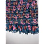 Farm Rio  Smocked Flounce Mini Skirt Blue Floral Large L‎ Photo 7