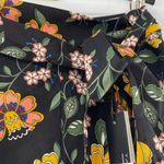 T Tahari NEW  A-Line Skirt Black/Rust Floral Print Side Split Size 2 Modest Fairy Photo 5