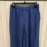 Niko And … Blue Flax Pull On Harem Pants Size Large Fit Small Wide Leg Boho Photo 1