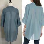 Free People  Best of Me Blue Button Down Hi-Low Hem Shirt, Size XS Photo 6