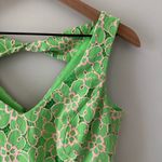 Lilly Pulitzer Green Floral Lace Mini Dress Mini A-Line Summer V-Neck Preppy EUC Photo 4