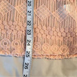 Lucky Brand  Womens M Blush Pink Crochet 3/4 Sleeves Boho Top Sheer Square Neck Photo 9