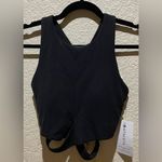 Athleta NWT  Conscious Cut Out Crop Top D-DD Size S Black Removable Pads Photo 5