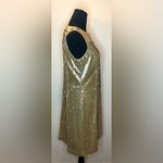 Doncaster - Gold tank top mini-length party sequence dress Size 4 Photo 1
