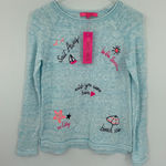 Lilly Pulitzer NWT Sweater XS Blue Marled Sail Away Beach Graphic Photo 0