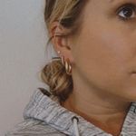 18K Gold tube hoop earrings Photo 5