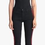 Mother The Mid Rise Dazzler Ankle Jeans – Zip In Flames – Size 26 Red Photo 0