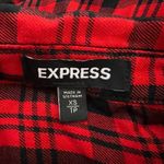 EXPRESS ‎ Dress Womens XS Red Black Plaid Shirt Dress Twist Front Office Casual Photo 6