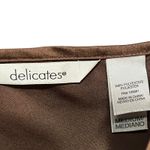 Delicates  Pajamas Set Womens Medium Satin Leopard Trim Cami Pants Sleepwear Photo 14