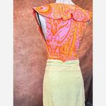 Free People Linen Rayon Poppy Flounce Slit Midi Skirt Citron size 2 Photo 8