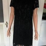 Betsey Johnson  Black Lace Dress with Pearl Collar size 12 Photo 0