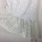 Majorelle  White Lace One Shoulder Asymmetric Ruffle Bridal Midi Dress Small Photo 11