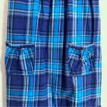 Aerie vintage Y2K blue and indigo plaid sleeveless ruffle mini sundress, size XS Photo 2