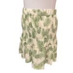 Elodie Palm Leaf Print Tiered Ruffle Mini Skirt Smocked Waist Boho Vacation Style Sz M Photo 2