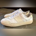 Paige White Beige Gold Trim Remy Leather Sneakers Size 10 Unworn Photo 2
