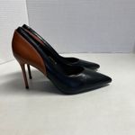 SEVEN BIG TREE Black Brown Color Block Pointed Toe Stiletto Heels Size 40 US 9.5 Photo 4