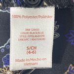 Faded Glory  Black Blue Paisley Print Blouse Size S (4-6) 3/4 Sleeve 100% Poly Photo 6