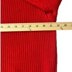 EXPRESS  Oversized Red V Neck Long Sleeve Pullover Sweater Arm Stripes Size SP Photo 5