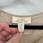 Charter Club Coastal Grandmother Top Womens PS Tan Luxury Linen Crochet Trim NEW Photo 3