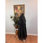 H & M Women Dress Oversized Black Boxy Loose Tiers Pleated Short Sleeve Lined Size M Photo 5