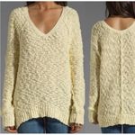 Free People  Songbird Popcorn Knit Oversized Slouchy Sweater Yellow M Photo 1