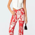 Edikted Red Flare Pants Photo 0