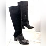 Dolce Vita 9.5 Tall Suede Embossed Crock Zip Heeled Boots in Black Photo 10