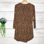 Rails Bella Jaguar Long Sleeve Leopard Print Shirt Dress Tie Waist Size Medium Photo 9