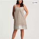 Eileen Fisher  Organic Linen Tank Dress with Sequined Hem. Size 14. Photo 1
