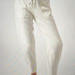 Athleta Farallon Weekender Pants White Cotton Blend Size Small Snap Ankle Jogger Photo 1