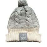 Ivory Ella  Gray and Cream Knit Beanie Photo 0