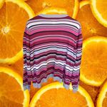 Breckenridge Red,‎ Pink Gray and White Striped Cardigan w/Attached Shirt Size L Size L Photo 5