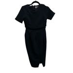 ASOS ‎ Women's Navy Textured Knit Pencil Dress Short Sleeve Sheath Style size 6 Photo 1