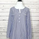 Vineyard Vines Blue & White Striped Popover Top Size Small Photo 6
