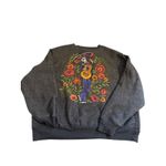 Hasta Siempre Women's Sweater S Small Gray Fleece Lining "La Catrina" Halloween Photo 1