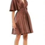 Mac Duggal  Dolman Sleeve Satin Cocktail Dress Drape Flowy Formal Size 8 New Photo 0