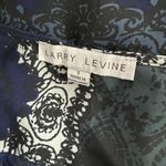 Larry Levine  Blue Abstract Ruffle Sleeveless Blouse | Size S Photo 3