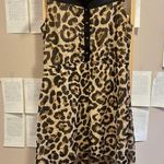 Buttons Leopard Print High Low Sleeveless Dress with Photo 2