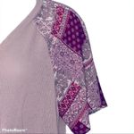 Altar'd State Altar’d State Waffle Knit Tie Front Blouse Size Small | Patchwork Paisley Boho Photo 5