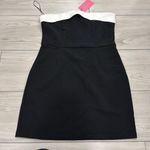 Edikted NWT  Priyah Contrast Fold Over black and white Dress size medium   Feels Photo 0