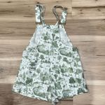 We Wore What  White Green Shortalls Overalls Women’s Small Photo 1